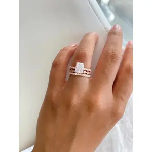 3.50 CTW Radiant Cut, 3-Piece Wedding Ring Set
