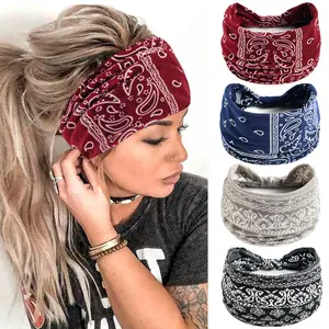 Boho Fashion Knotted Head Bands for Adult Women Wide Headbands for Women's Hair Polyester & Spandex Non-slip Breathable Versatile Hair Accessories Comfortable and Stylish