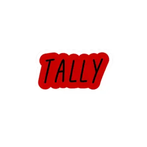Tally Kiss-Cut Stickers, Cute Laptop Stickers, Fun Planner Decor, Gift for Friends, Red Aesthetic Stickers