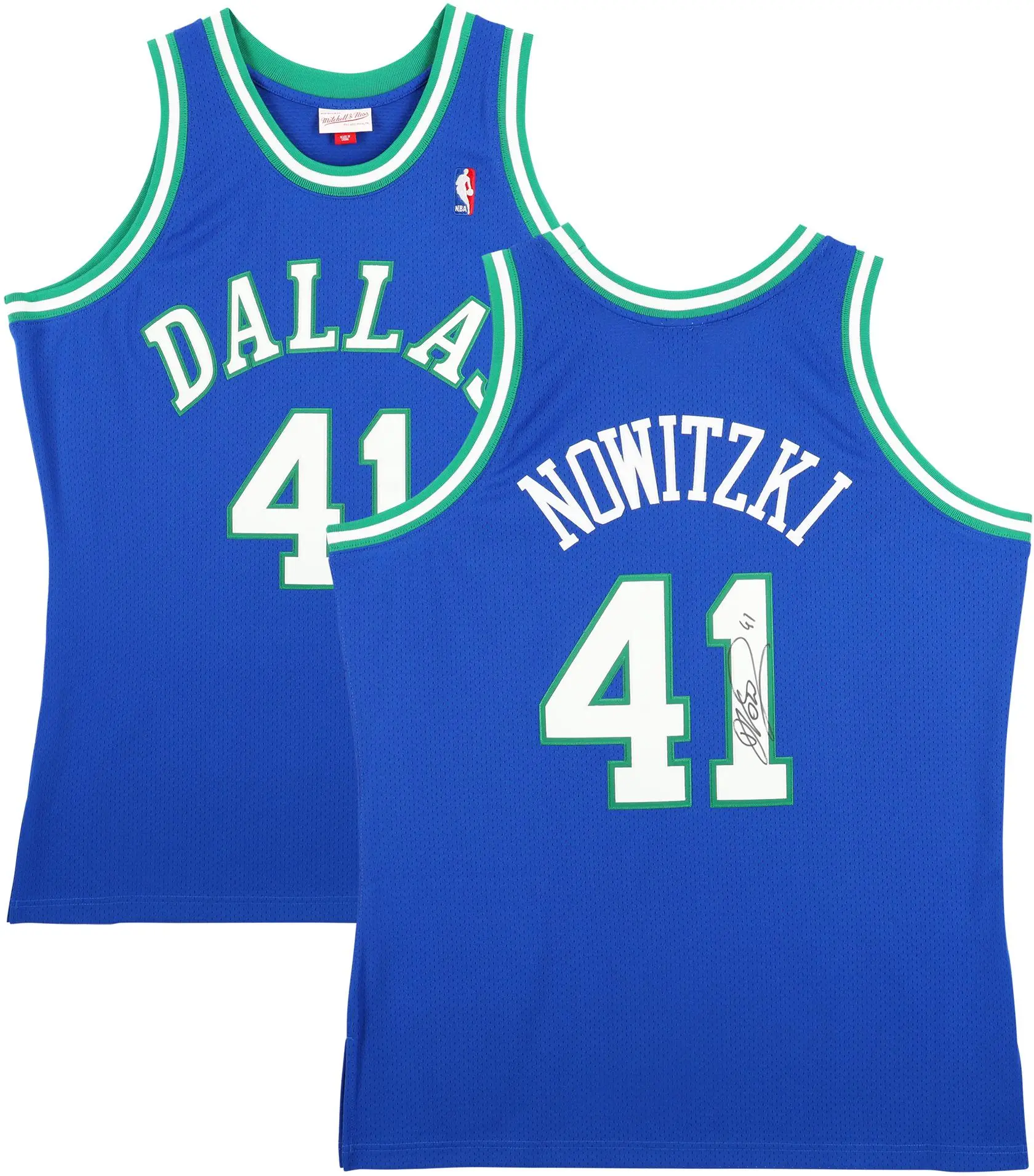 Dirk Nowitzki Dallas Mavericks Autographed Mitchell & Ness Blue and Green 1998 Authentic Jersey - Fanatics Authentic Certified