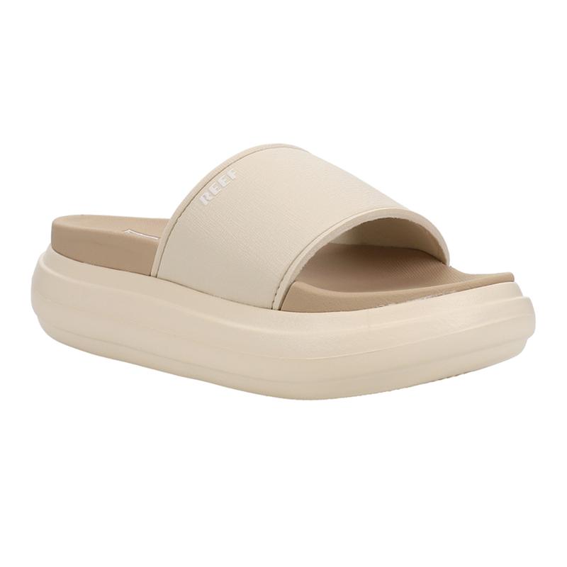 Reef Womens Cushion Bondi Bay Platform Slide Casual Sandals Casual Low Heel 1-2" - Beige