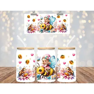 Uv Dtf Cup Wrap Pink Bee Fairy 688