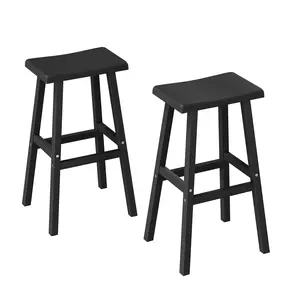 TikTokShopStockUp  WTFGO Black Bar Stools Set of Two ，Ergonomic Saddle Seat & Sturdy Construction,  for Kitchen, Cafe, Pub, Indoor & Outdoor Use，Easy Assembly for Your Christmas Gifts