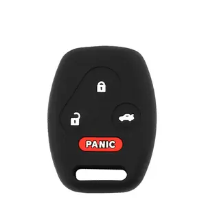 Protective 4 Button Remote Car Key Fob Outer Shell Cover Soft Case for Honda Accord,, Civic, CRV, Pilot, Element, Accord 2003 - 2013 This Cover Make Your Key Last Longer