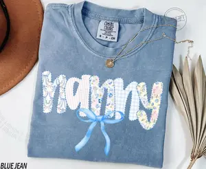 Nanny Shirt, Gift For Nanny Tshirt, Mother's Day Gift For Grandma Gifts, Nanny Gift, Coquette Bow Nanny Tee, Comfort Colors®,Gigi Nini Shirt