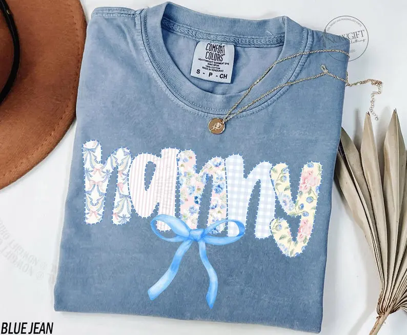 Nanny Shirt, Gift For Nanny Tshirt, Mother's Day Gift For Grandma Gifts, Nanny Gift, Coquette Bow Nanny Tee, Comfort Colors®,Gigi Nini Shirt