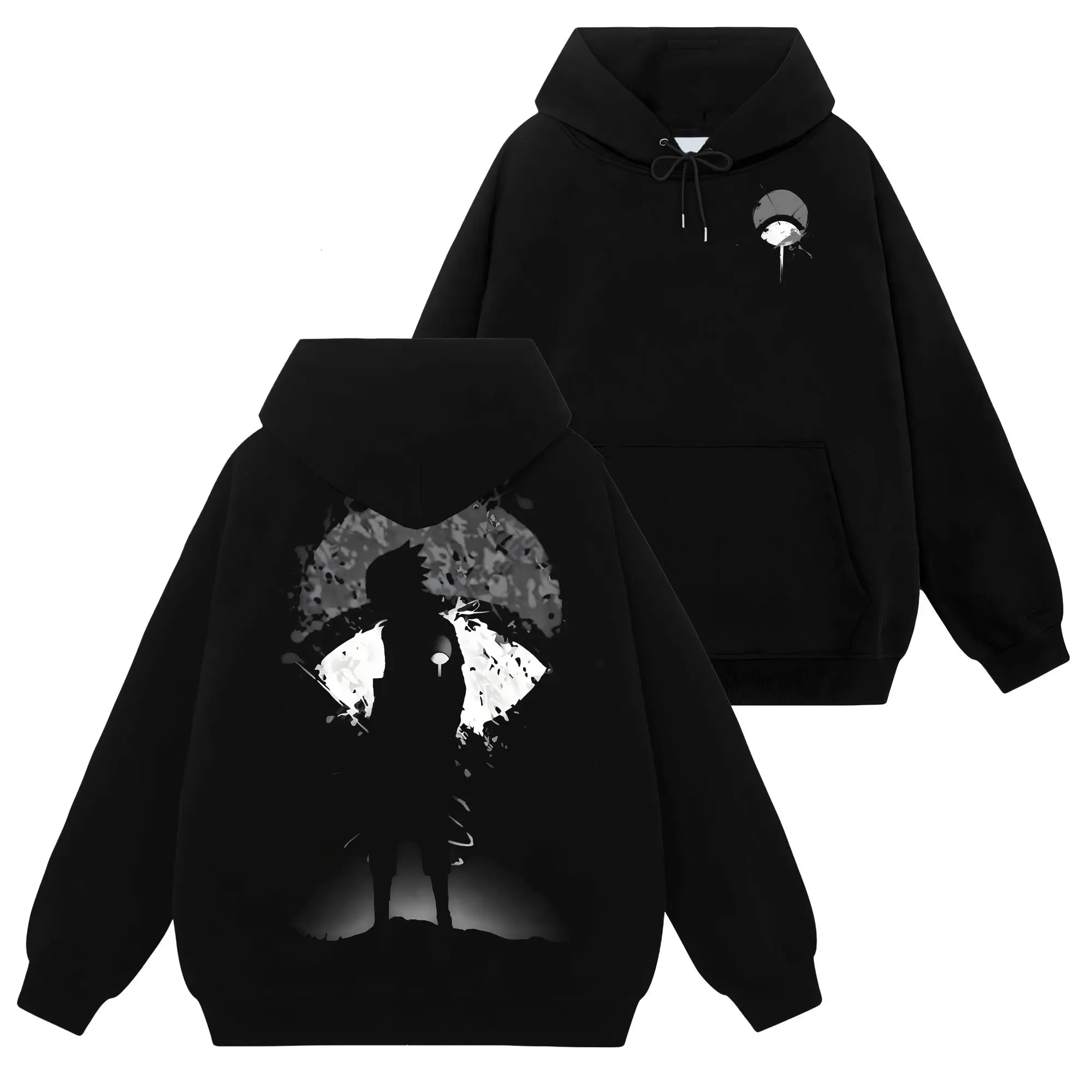 [Uchiha Fashion] Limited Uchiha Sasuke Sharingan Logo - Naruto Shippuden #35 Hoodie T-Shirt Sweatshirt, Retro Vintage Unisex Graphic 90s Cotton, Gift For Wibu, Anime Manga Y2K Streetwear
