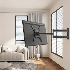 14-55 inch telescopic TV stand - wall mounted long arm bracket with multi angle rotation and distance adjustment