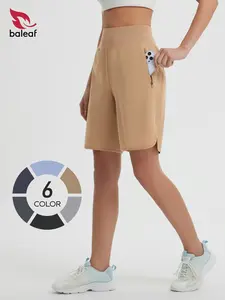 BALEAF Women's Bermuda Long Shorts 9" Above Knee High Waisted Active Athletic Shorts with Zipper Pockets, Quick Dry UPF 50+ Sun Protection, Loose Casual Lightweight Stretch Comfy for Running Gym Hiking Tennis Golf Travel Teacher Outdoor Multi-Purpose Wear