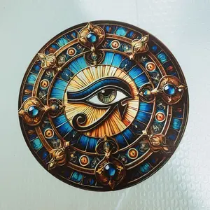 Round Eye Pattern Iron Artwork, Religious Desktop Plaque for Home Office Decor, Home Decor Supplies, Ornaments