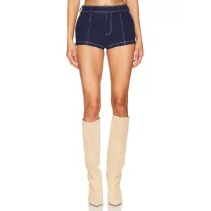 Frankies Bikinis Mary Denim Short in Blue Denim