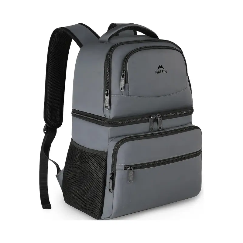 【Back To School】MATEIN Cooler Backpack, Insulated Lunch Backpack for Men & Women, 26-Can Capacity Leakproof Double-Layer Cooler Bag with Cooler Compartment, Lightweight Soft Backpack for Beach, Camping, Hiking & Travel