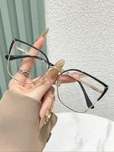 Unisex Fashionable Cat Eye Frame Eyeglasses, Trendy Casual Eyeglasses for Everyday Use, Fashion Accessories for Outdoor Activities, Fashionable Frames