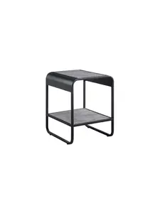 212 MAIN Rectangular Modern Accent End Table, 21 in. Manufactured Wood & Metal Construction, Single Shelf, 21x16x18 in Dimensions, Black & Concrete Gray Finish, Modern Accent Tables
