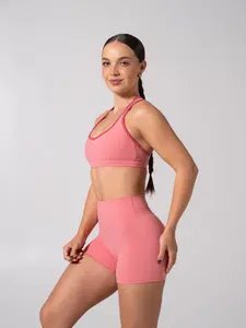 Sweetheart Nubre Sports Bra - Rose Blush and Burnt Sugar