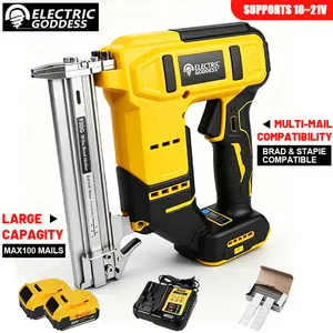 18 Gauge Cordless Brad Nailer - Brushless 20V Electric Nail Gun for Woodworking, Compatible with Dewalt 20V MAX Battery, Shoots 5/8" to 1-1/4" Brad Nails, 100-Piece Capacity, 2 Nails/Sec Rapid Firing