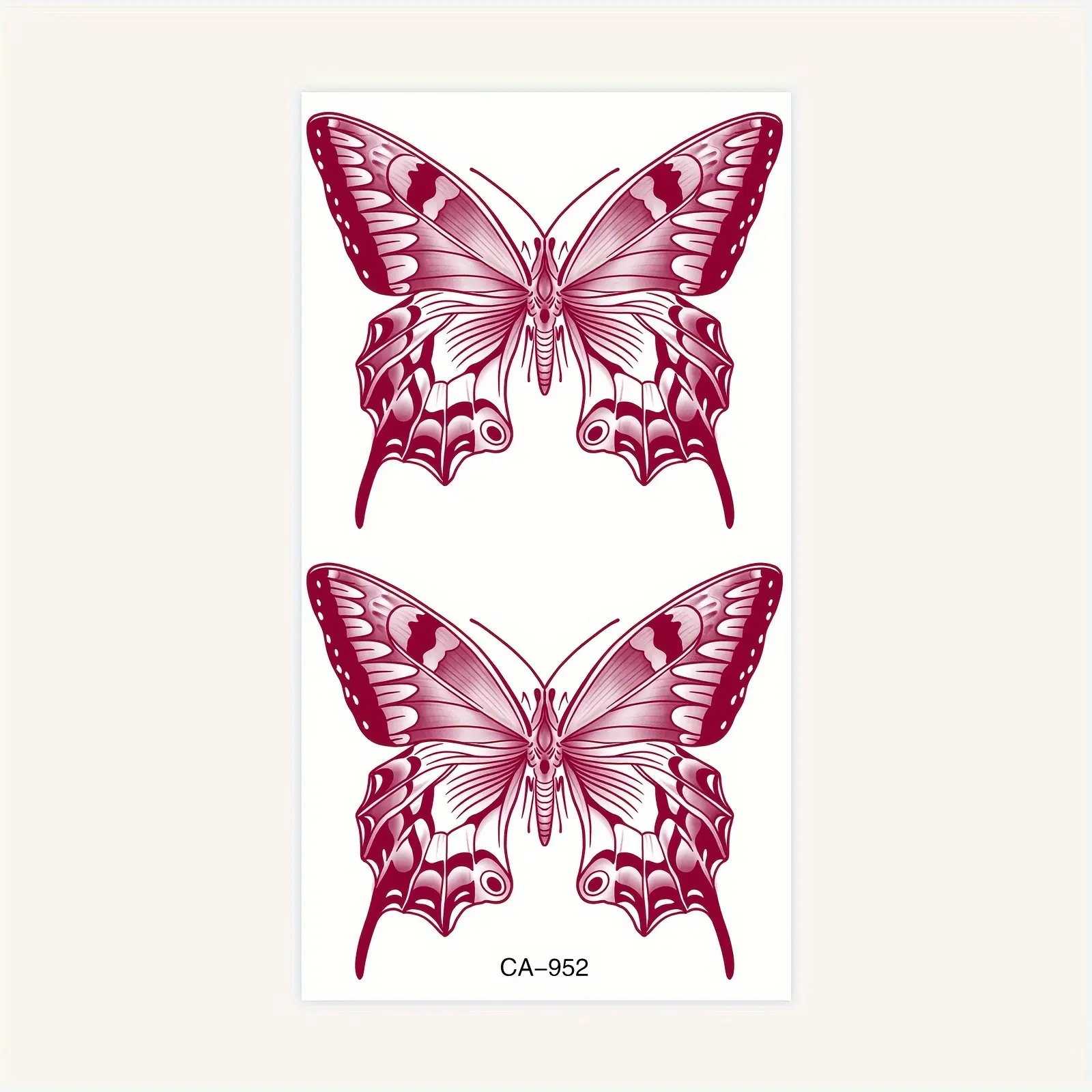 Fashion Red Butterfly Temporary Tattoo Stickers - Realistic, Waterproof, Long-Lasting Sticker Tattoos for Men and Women, Decorative Body Art for Arms and Chest, Lasting 1-3 Days
