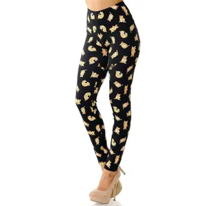 Creamy Soft Playful Kitty Cats Leggings - Premium Laser Digital Print on Double Brushed Milk Silk Fabric, Comfortable Fit, Sizes 0-10, 92% Polyester 8% Spandex, USA Fashion
