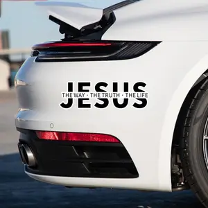 Jesus The Way Truth Life Christian Vinyl Decal Car Decals - High Adhesion Waterproof Sunproof Faith Decor - residue-free Easy Removal