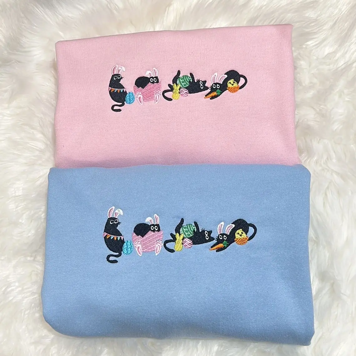Easter black cats embroidered sweatshirt Easter black cats embroidered sweatshirt