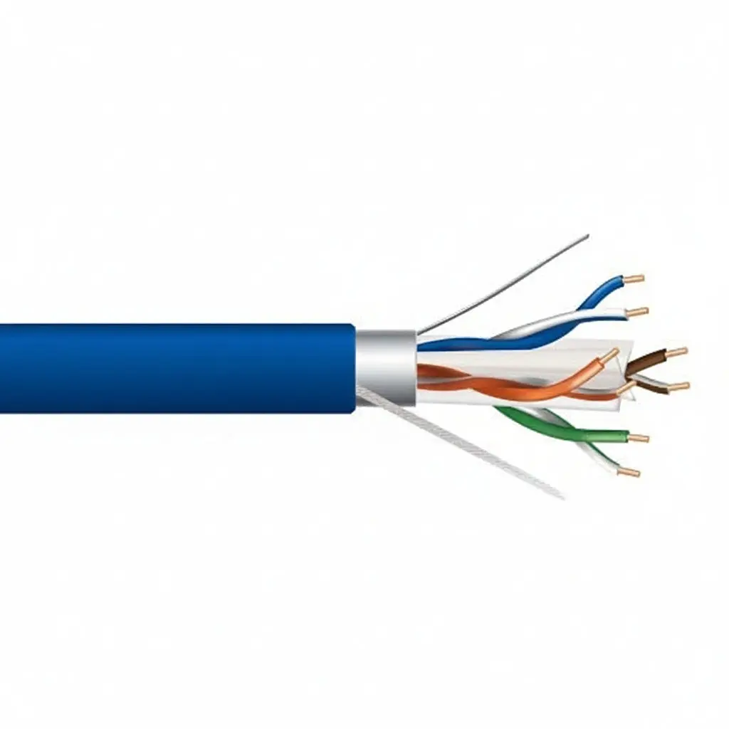 Cat 6 Plus F/UTP Shielded Plenum Networking Cable (53921006), 23/4-Pair, CMP, FT6, 1000' (304.8 m) Blue Reel