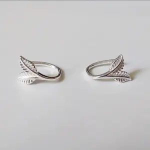 S925 sterling silver earrings - trendy leaf studs, fresh & versatile jewelry