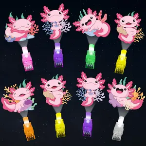 36 Pieces Axolotl-themed LED finger lights — glow-in-the-dark light-up finger lights, cartoon animal toys; bulk for axolotl party favors and birthday gifts