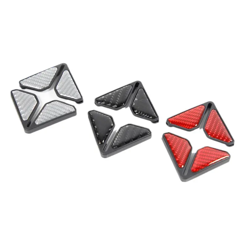 Synthetic Carbon Fibre Triangular Car Door Corner Protector Sticker Set (4.5x4.5x6cm) - High Impact Resistant, Shock Energy Absorbing, Anti-Scratch, Paint Chip Preventing, Easy to Clean, Abrasion Resistant, Racing Look Exterior Decoration for All Cars