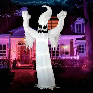 Halloween Inflatable Horror Ghost Yard Decoration with Built-in LED Lights Toy Suitable for Party Indoor, Outdoor, Yard, Garden, Lawn Remote Control Glowing Decor Glow-In-The-Dark Candy Bag pumpkin solar Bubble Bath Light bats long inflatables Flying tree