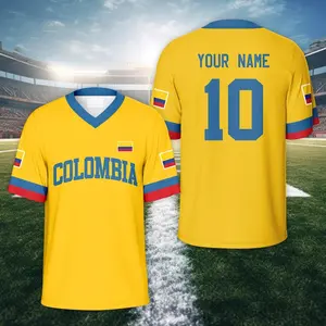 Custom Colombia Soccer Jersey, Personalized Name Number Yellow Football Shirt Matching Jersey for Game Day Sports Fan Gift