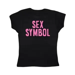 90s S*xy Symbol Letter Gothic Baby Tee, High Street Tees, Short Sleeve Top Fairy Grunge Skinny Tops, Y2k Clothes Crop Tops, Summer Outfit, Downtown Girl Baby Tee, Gift For Her, Outfits