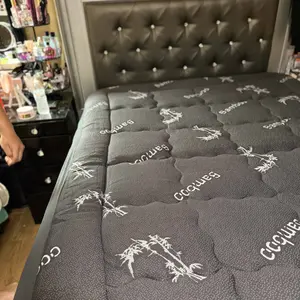 【BEDLORE】Bamboo Cooling Mattress Topper with Fitted Sheet, Thick Luxury Comfort Layer, Breathable & Soft on Skin, Deep Pocket Design, Machine Washable, Ideal for Bedroom & Home Use