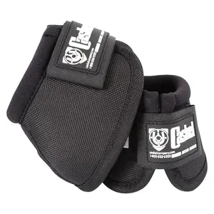Cashel No-Turn Bell Boots Black - 1000 Denier Nylon Shock-Absorbing Hoof Protection - Multiple Sizes Large