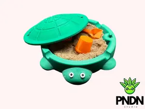 Mini Turtle Sandbox with Sand and Lid and mini tools- 3D Printed Desk education Stress Relief, Nostalgic Decor, Work, Coworker gift
