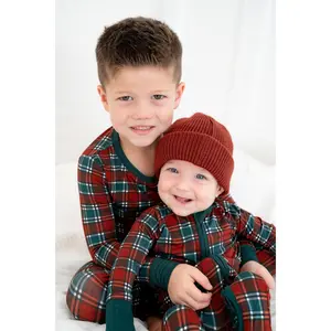 Tartan Plaid Bamboo Two-Piece Christmas Pajama | Two Piece Set by Boosh Baby Christmas PJs