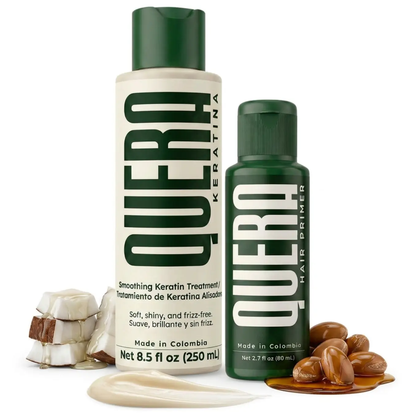 Quera Organic Salon Hair At Home Keratin Treatment – Cherry Scent Anti Frizz System for Smooth Silky Hair