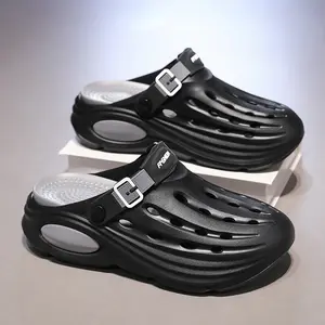 Non-Slip Platform Clogs for Men & Women, Black EVA Casual Sandals, Versatile Shoes for Beach, Garden & Daily Wear