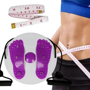 Ab Twist Waist Disc Board,1 PCS Upgraded Adjustable Waist Trainer Twisting Disc with Handles and 1 PCS Leather Tape Measure Multi-function Home Fitness Foot Massage