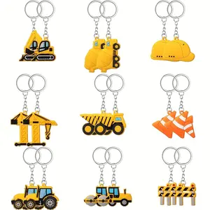 Engineering Vehicle Keychain, Party Gift Filler, Construction Theme Keyring, Birthday Decoration Bag Fillers, Excavator Keychain Party Supplies