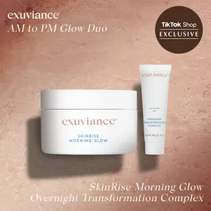 EXUVIANCE AM to PM Glow Duo: SkinRise Morning Glow & Overnight Transformation Complex Sample