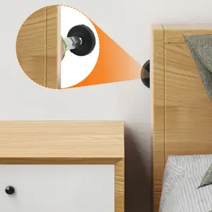 4 Counts Adjustable Threaded Headboard Stoppers Fixer, black prevents noise and protects walls, works for beds, sofas, cabinets and chairs