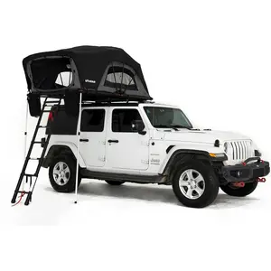 ILANDER Rooftop Tent Hard Shell SUV & Truck Camping Foldable with Ladder Waterproof UV-Resistant 2-3 Person 1.4M Oxford Cloth Inner PU Coating