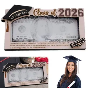 Graduation Gift 2026 Money Holder-Unique Wooden Cash Gift Box for Class of 2026, Creative Graduation Gift for Seniors