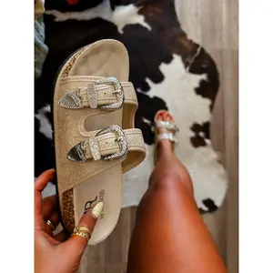 Straight Shooter Sandals- Cream