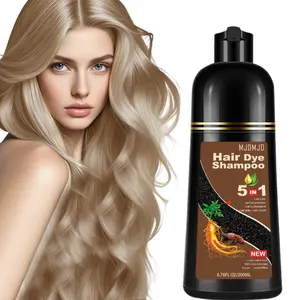 Natural Blonde Brown 5-IN-1 Golden Hair Dye Shampoo 200ml, Colors in 10-15 Mins, 100% Coverage for All Hair Types (Blonde Brown)，Haircare