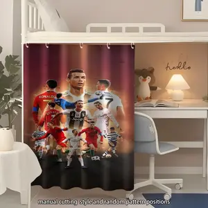 Cristiano Ronaldo football star poster decorative bed curtain, dormitory bed curtain, one-piece enclosed blackout, suitable for bunk beds and bedrooms.