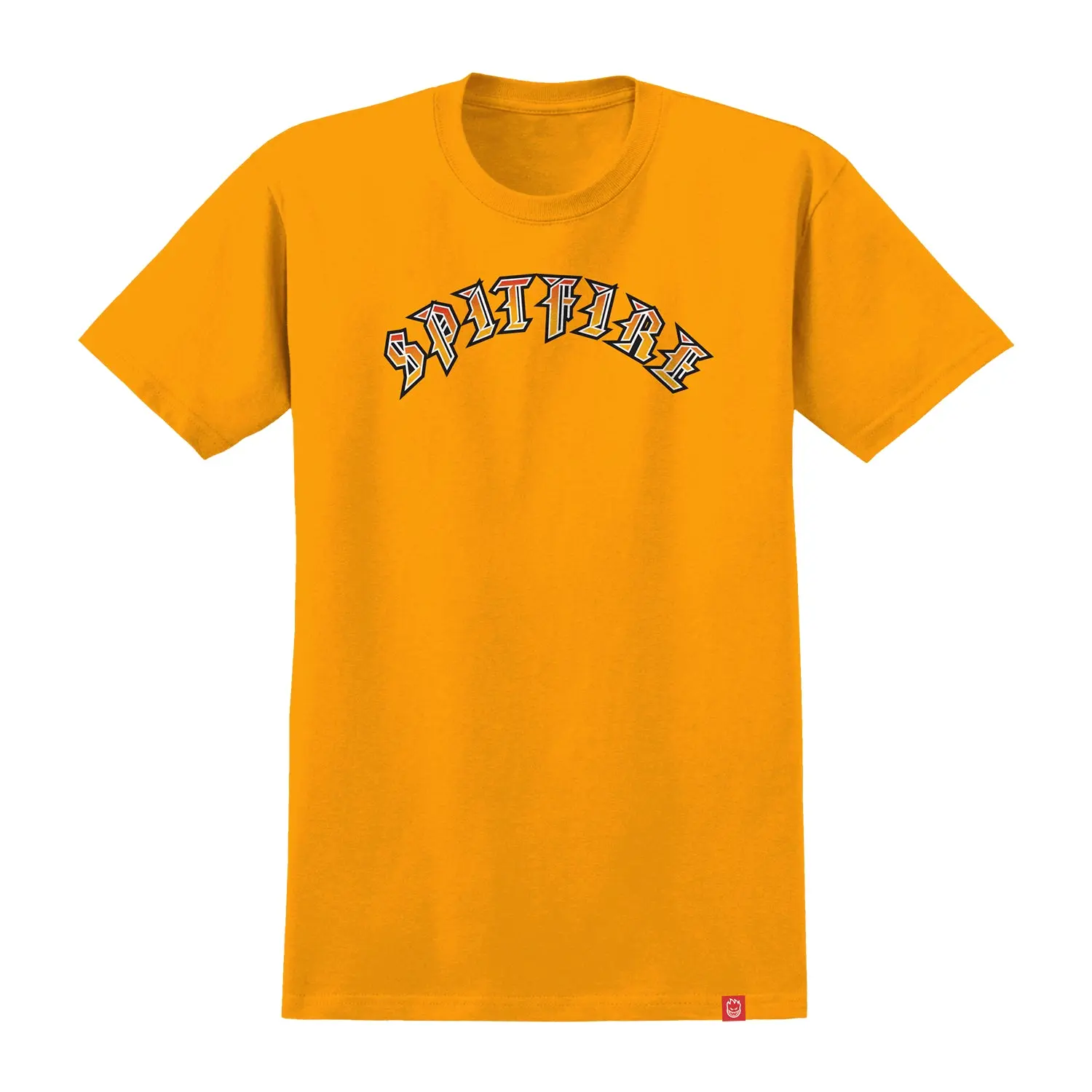 Spitfire Wheels Shirt Old E Fade Fill Gold/Red