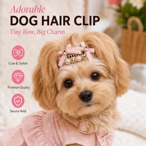 Adorable and elegant dog hair clips, perfect for parties and everyday wear