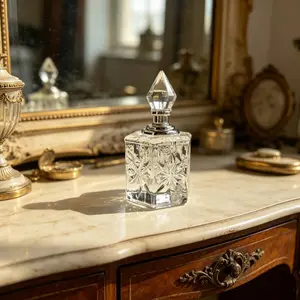 Cute Portable Glass Perfume Bottle - Empty,  Aesthetic Refillable Travel Container for Fragrance & Oils, Ideal Must-Have Makeup Gift for Women & Girls