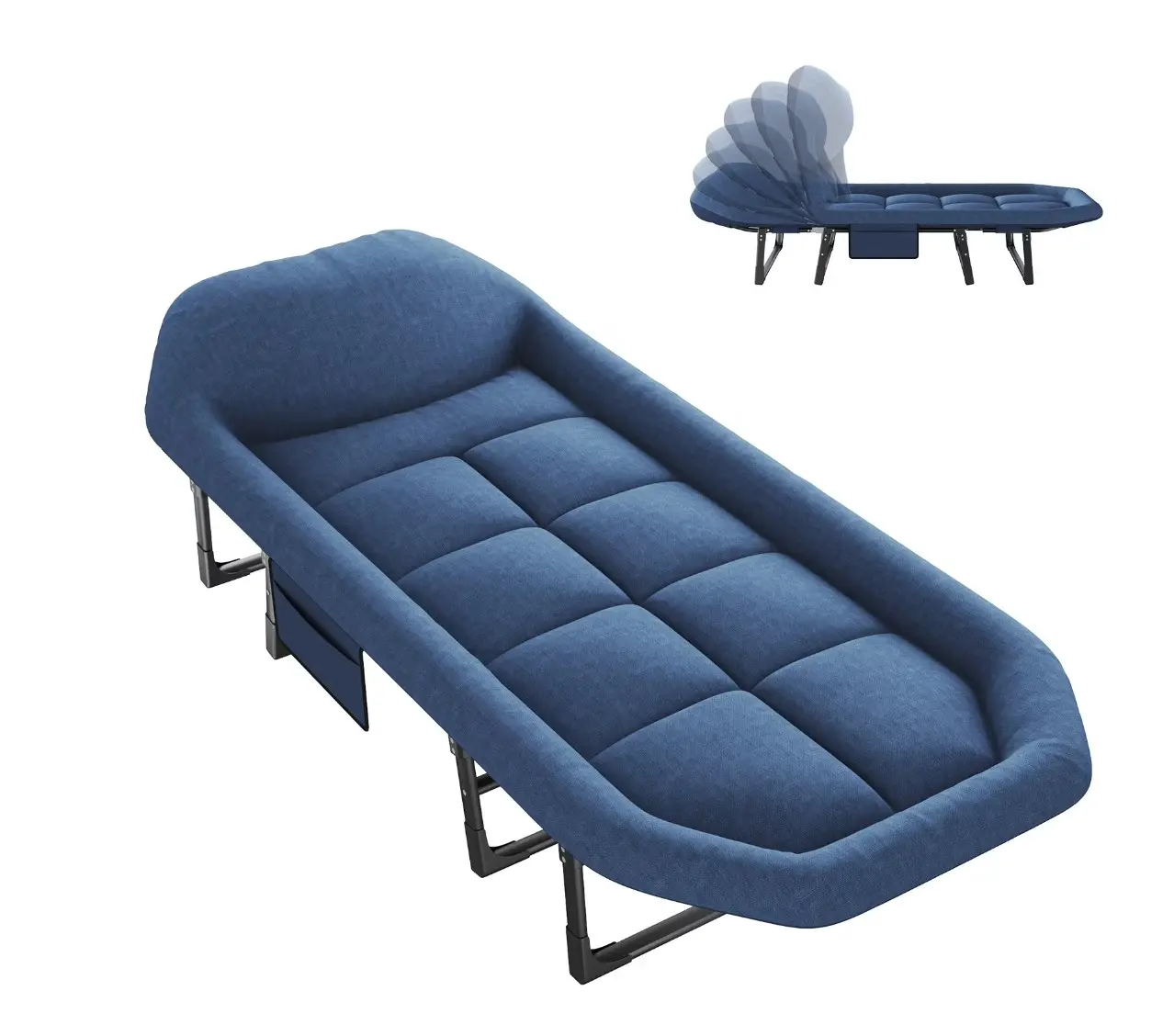 Folding Camping Bed, Adjustable Camping Cot with Mattress for Patio or Beach